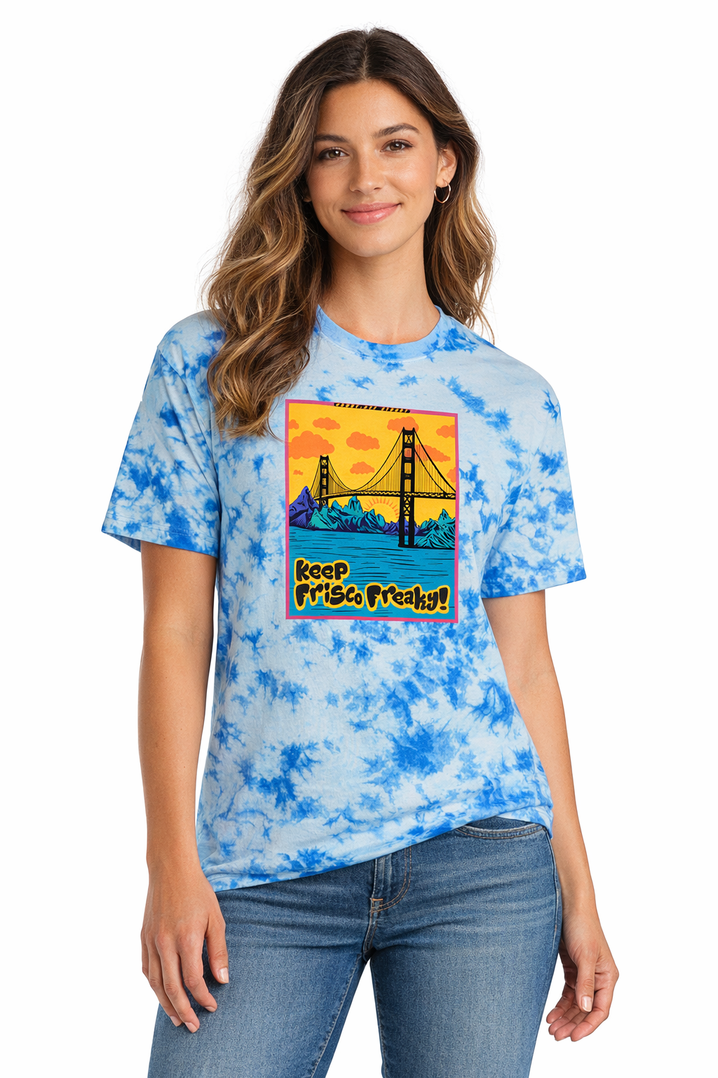 Keep Frisco Freaky Unisex Crystal Tie Dye Tee