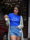 Woman wearing Turd Ferguson Tee Shirt