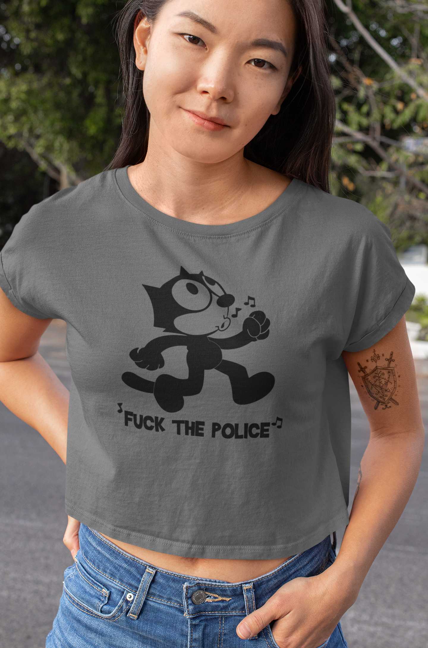 Felix the Cat " Fuck the Police" Women's T-Shirt