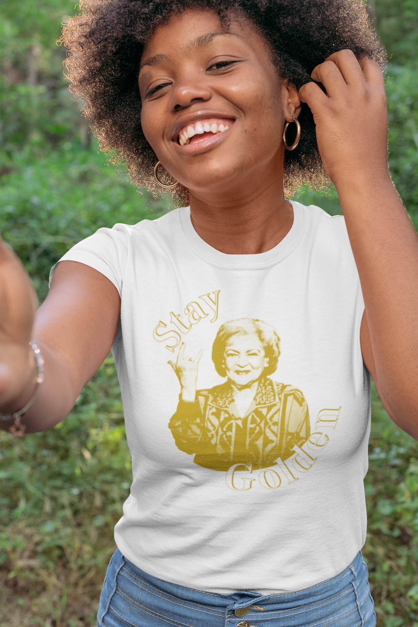 Stay Golden Women's White Tee