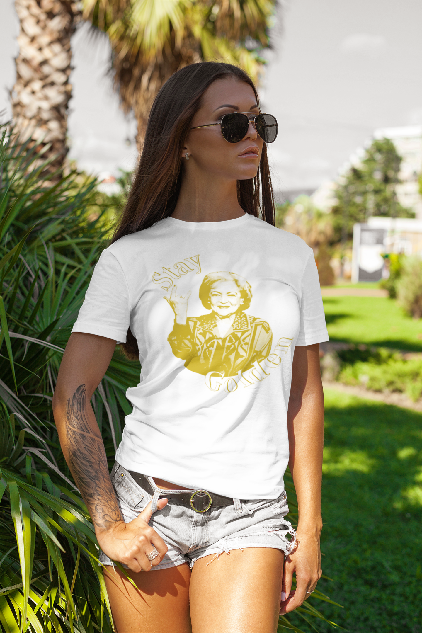 Stay Golden Women's White Tee