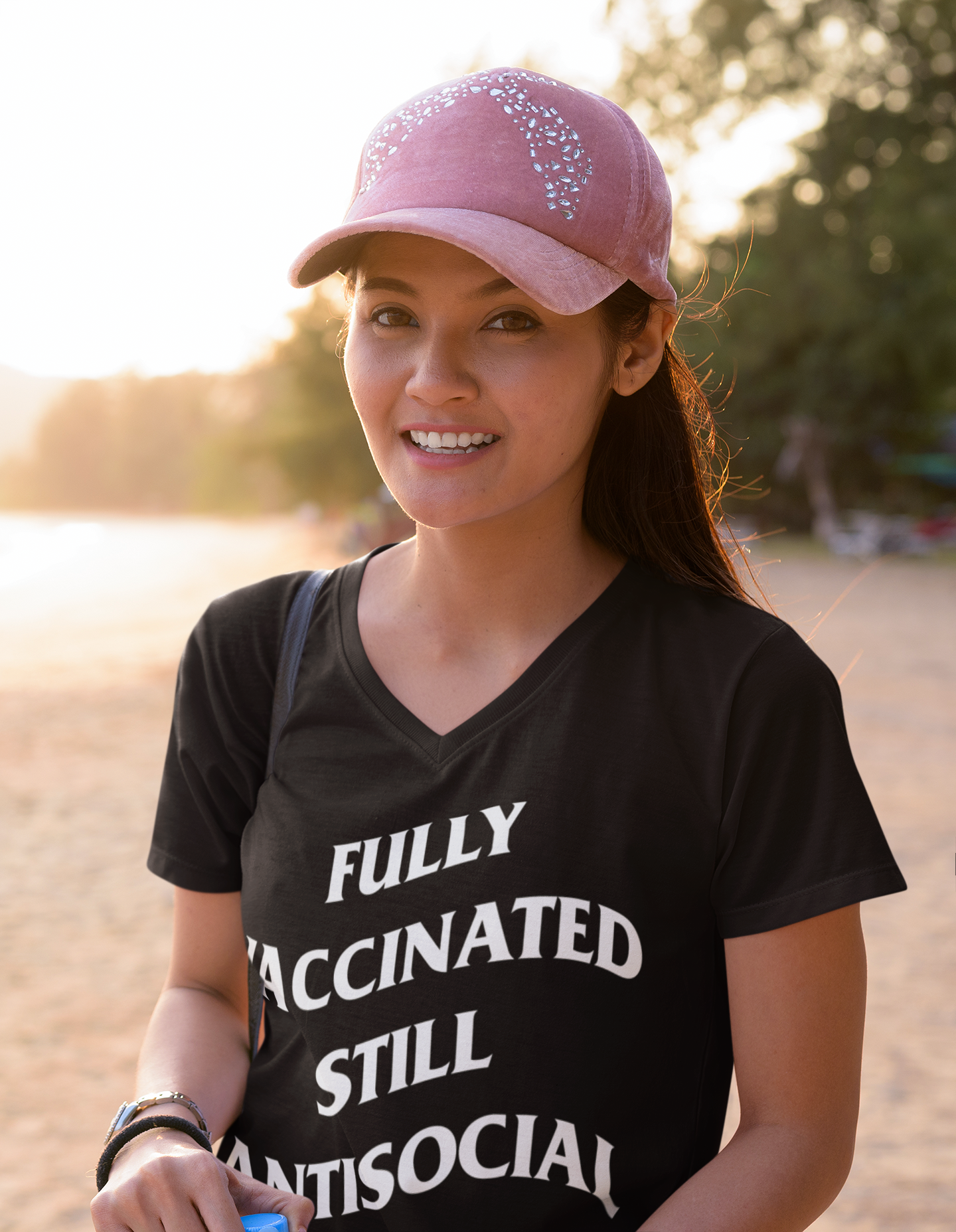 Fully Vaccinated Still Antisocial Women's V-Neck